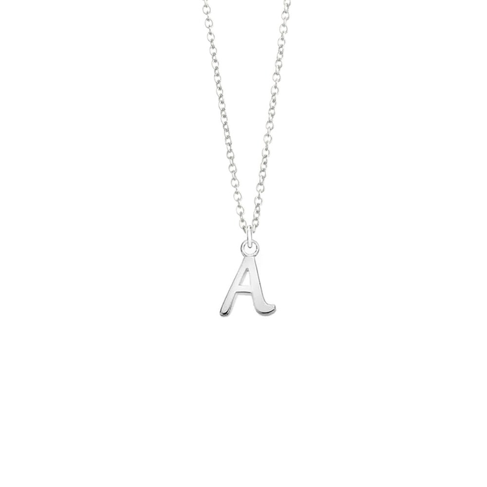 Silver A Initial Necklace