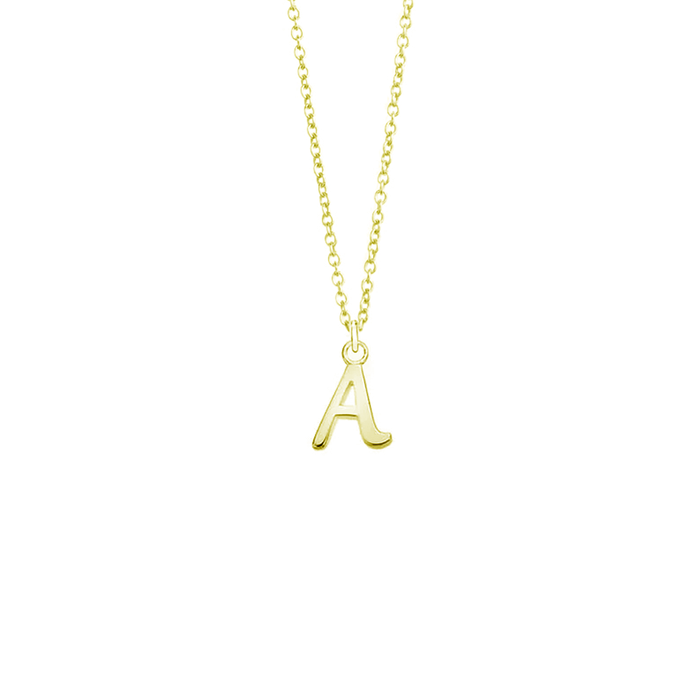 Gold A Initial Necklace