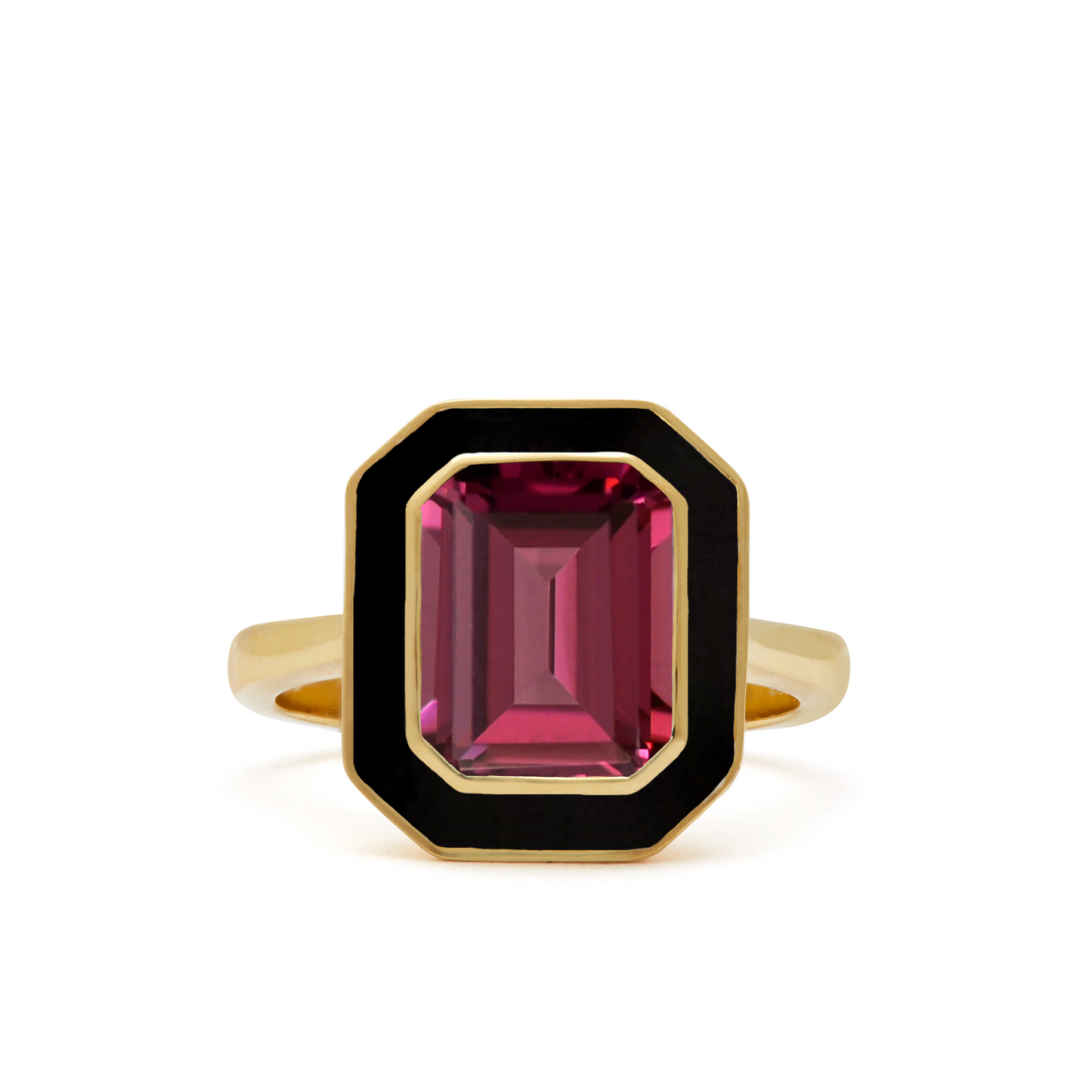Rhodolite and Black Cocktail Ring