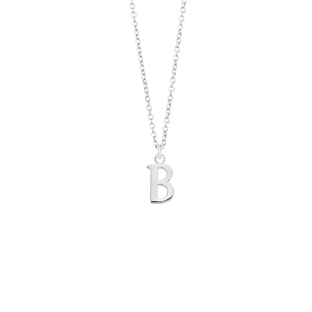Silver B Initial Necklace
