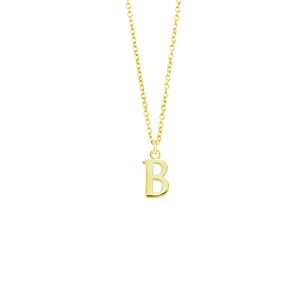 Gold B Initial Necklace