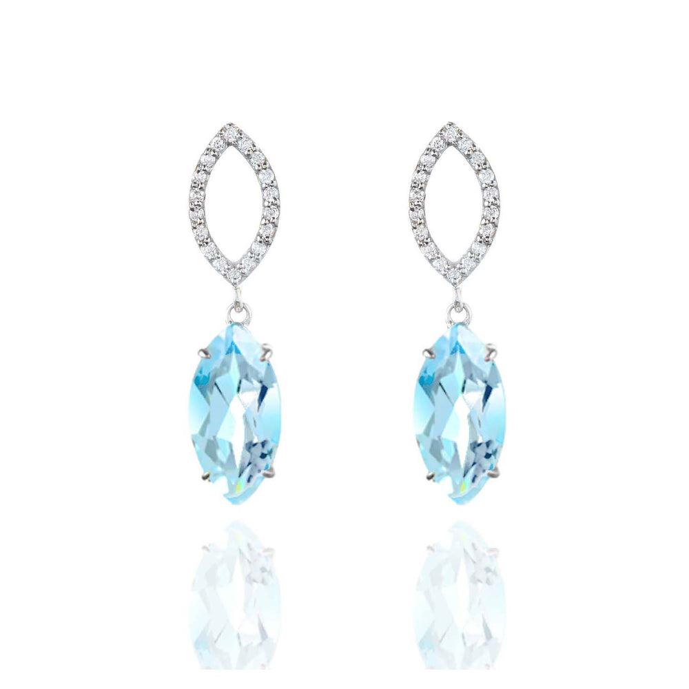 Blue Topaz and Diamond Earrings