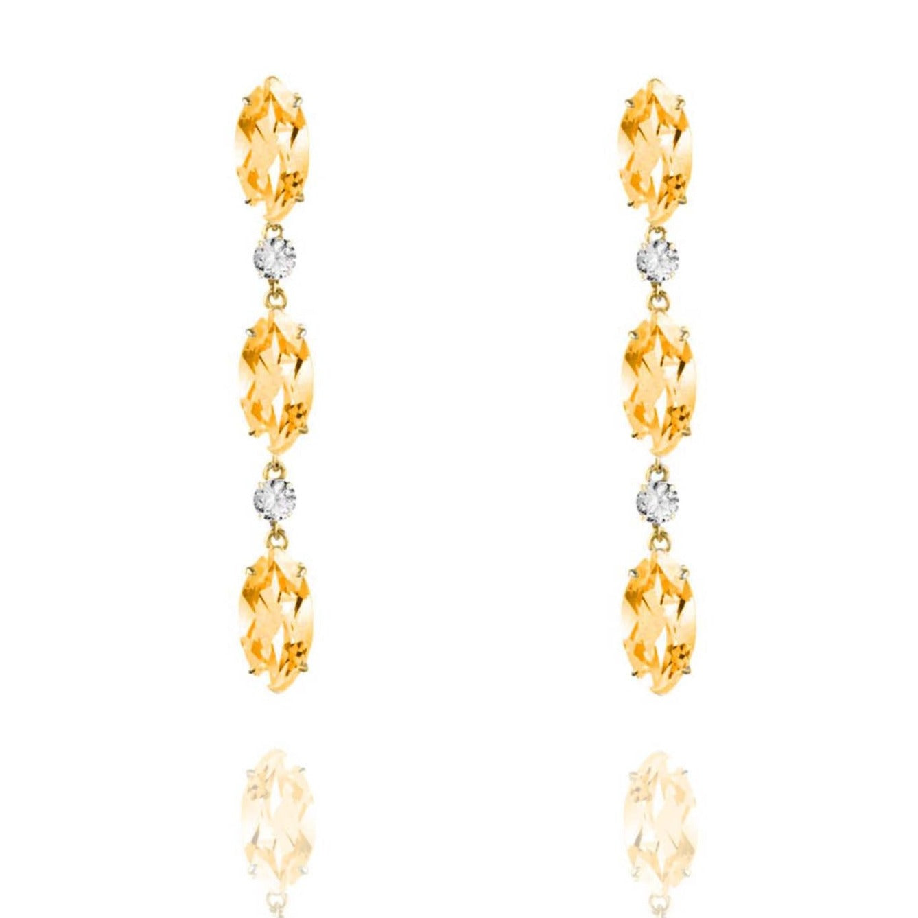 Citrine and White Topaz Earrings