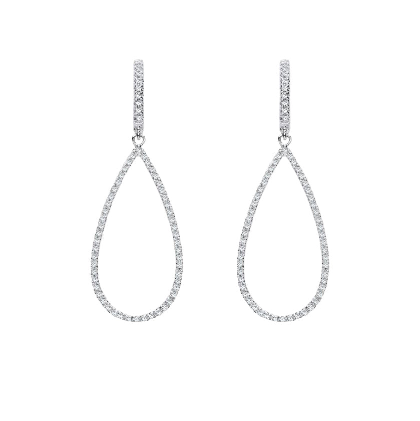 White Diamond Drop Earrings
