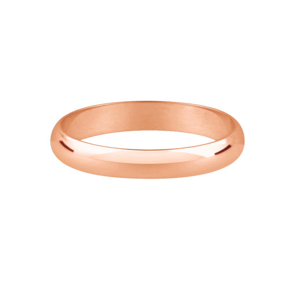 Womens 18ct Rose Gold D Shape Wedding Band