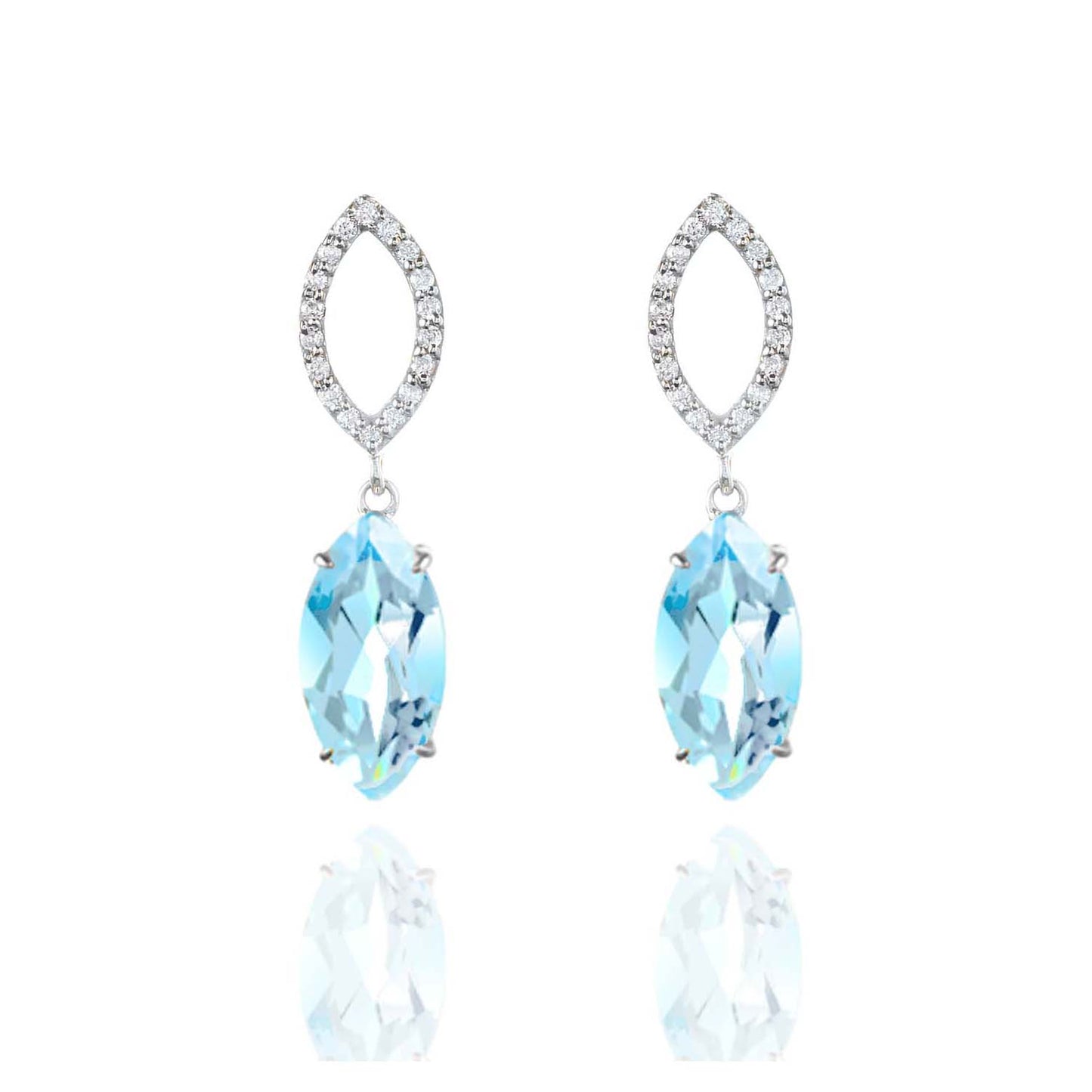 Blue Topaz and Diamond Earrings - Augustine Jewels