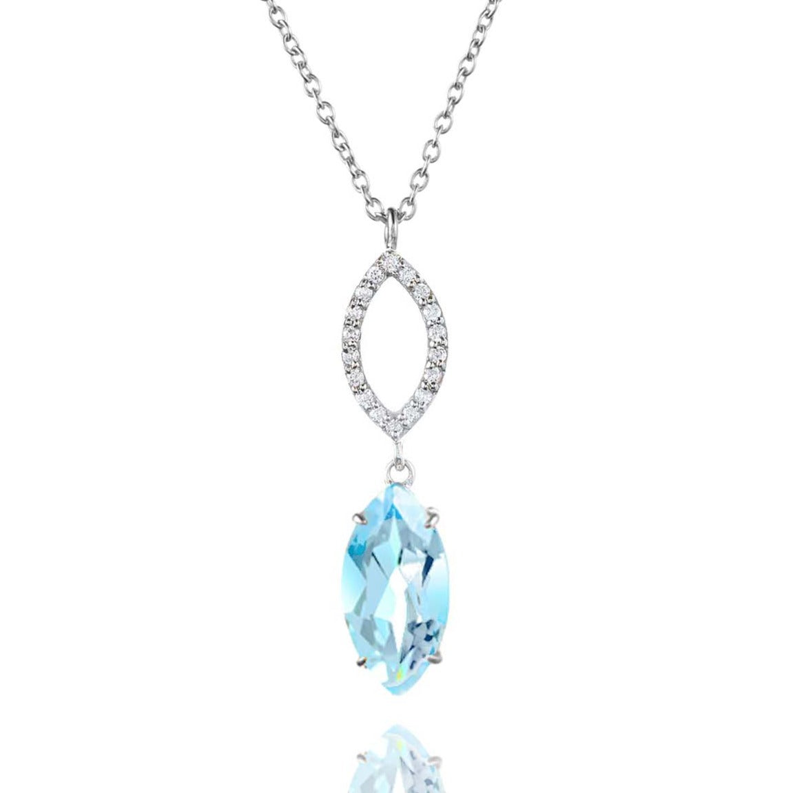 Blue Topaz and Diamond Necklace - Augustine Jewels
