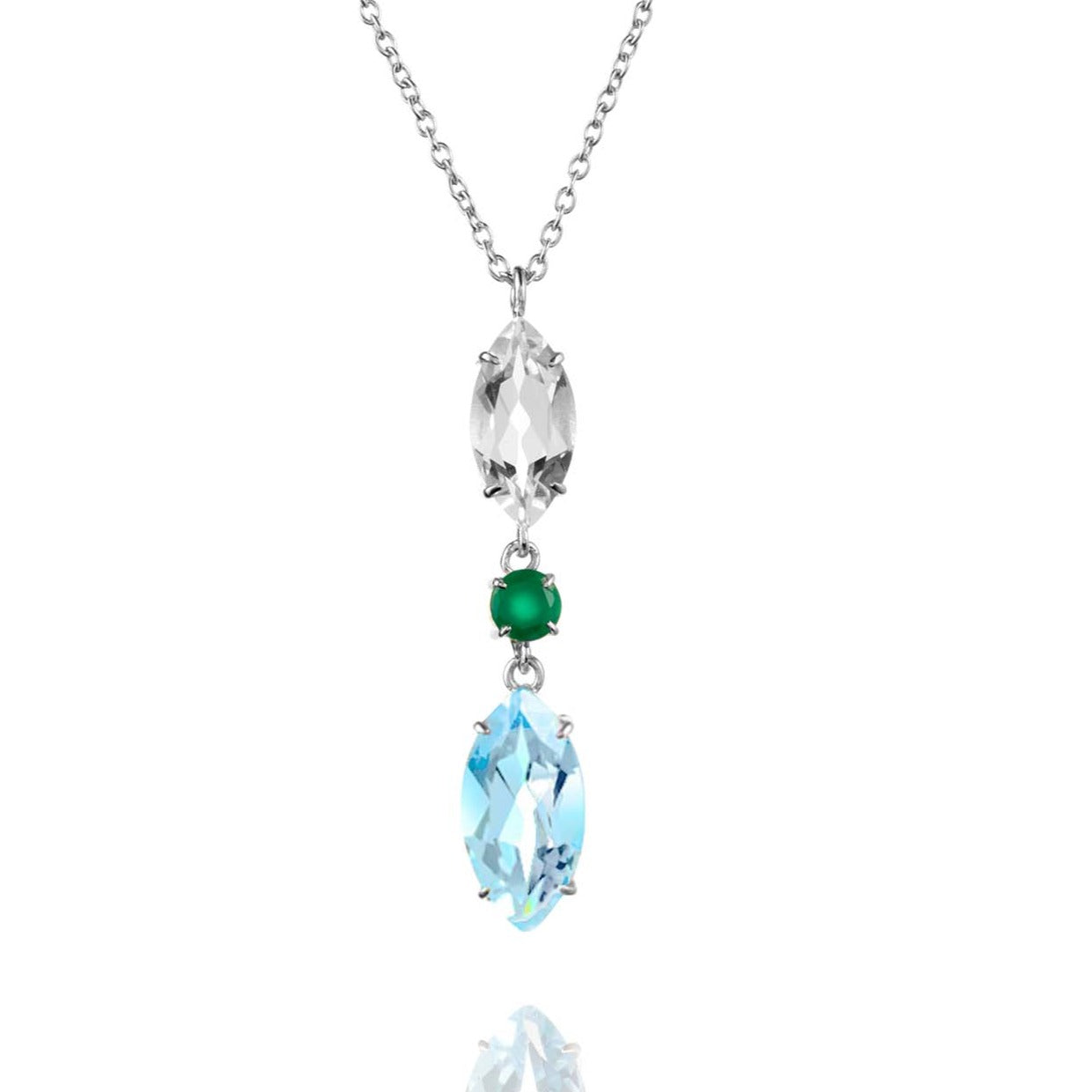 Blue and White Topaz and Agate Necklace - Augustine Jewels