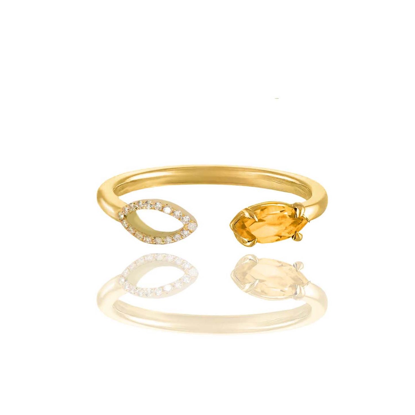 Citrine and Diamond Ring - Augustine Jewels