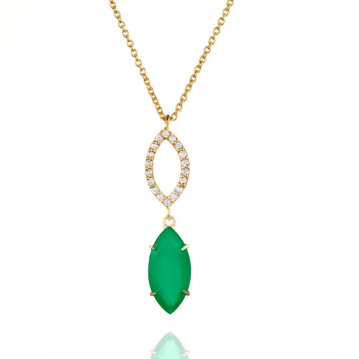 Marquise Cut Agate and Diamond Necklace - Augustine Jewels