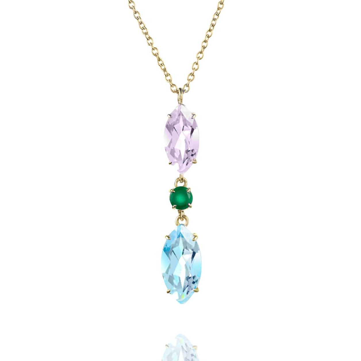 Purple Amethyst and Blue Topaz and Agate Necklace - Augustine Jewels