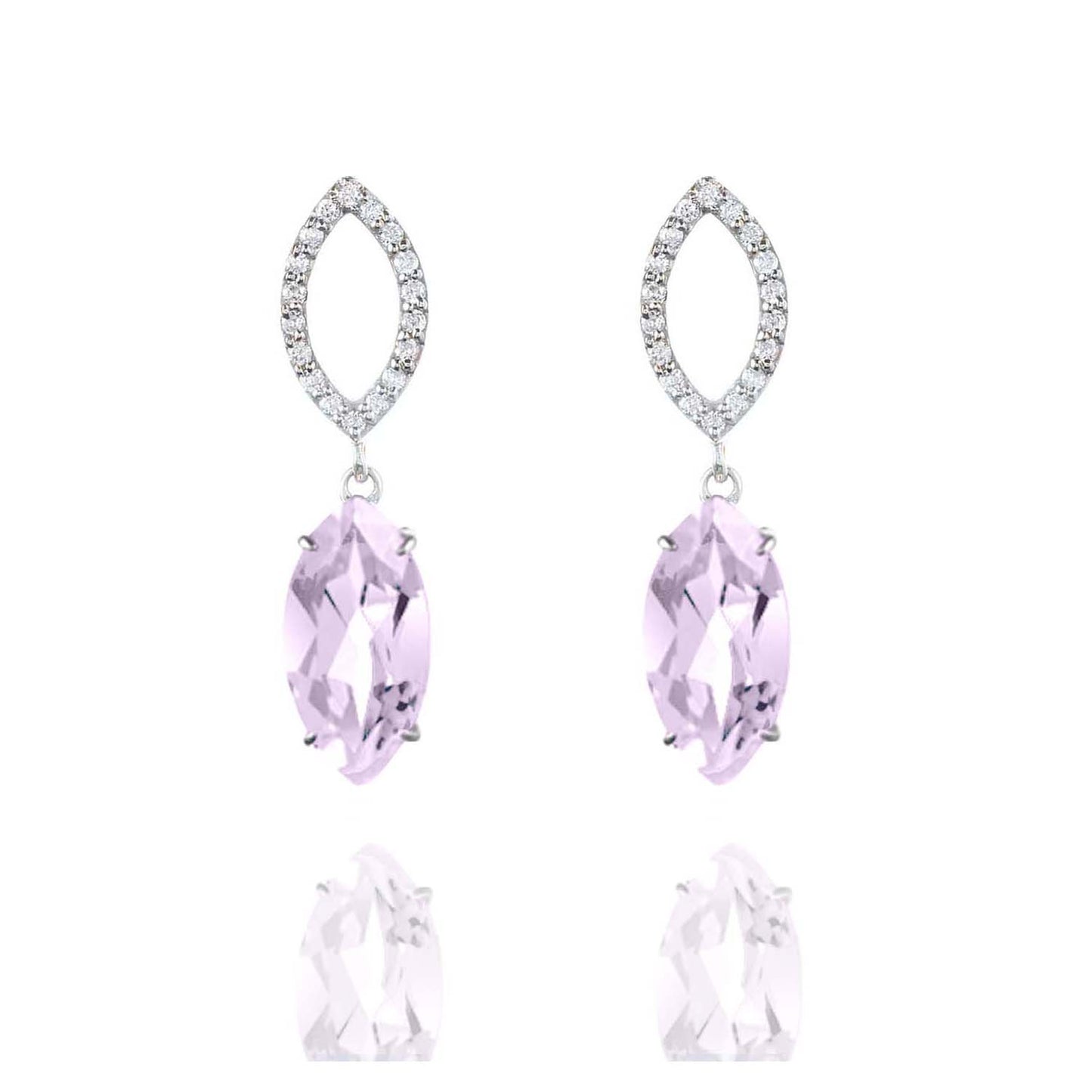 Purple Amethyst and Diamond Earrings - Augustine Jewels