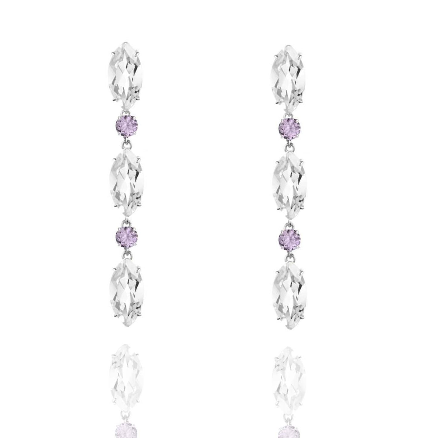 White Topaz and Purple Amethyst Earrings - Augustine Jewels