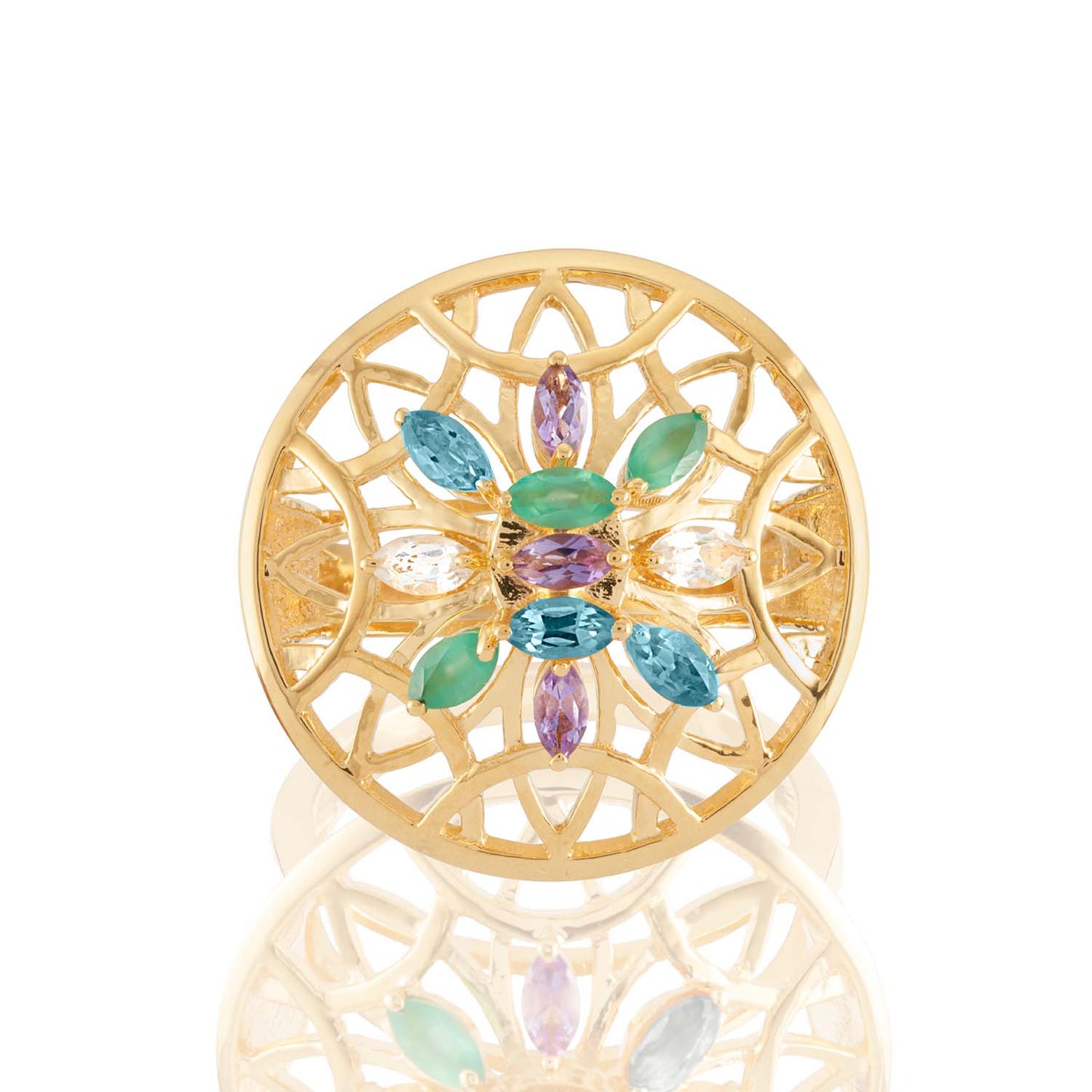 Yellow Gold Plate Colors Of Summer Ring - Augustine Jewels