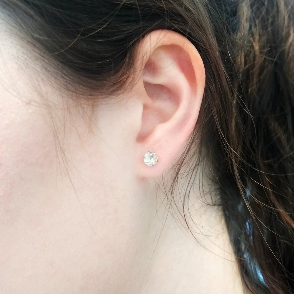 Green Amethyst Silver Small Stud Earrings | The South of France Collection | Augustine Jewels | Gemstone jewelry