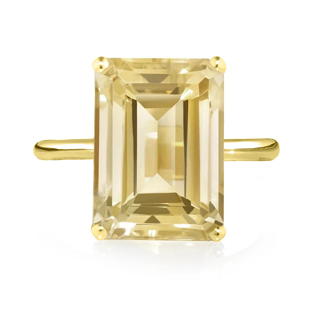 Yellow Gold Citrine Ring with yellow gold band | South of France Collection |