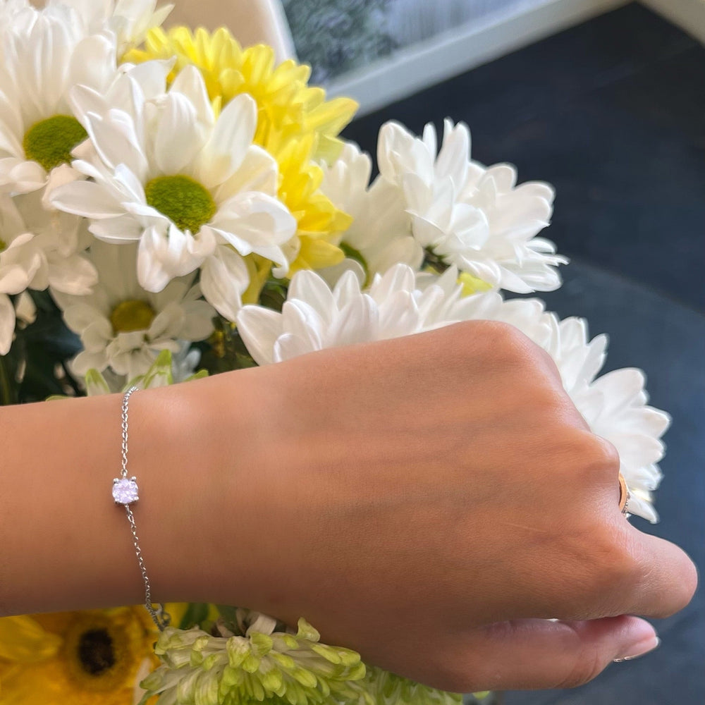 Model wearing Purple Amethyst Bracelet