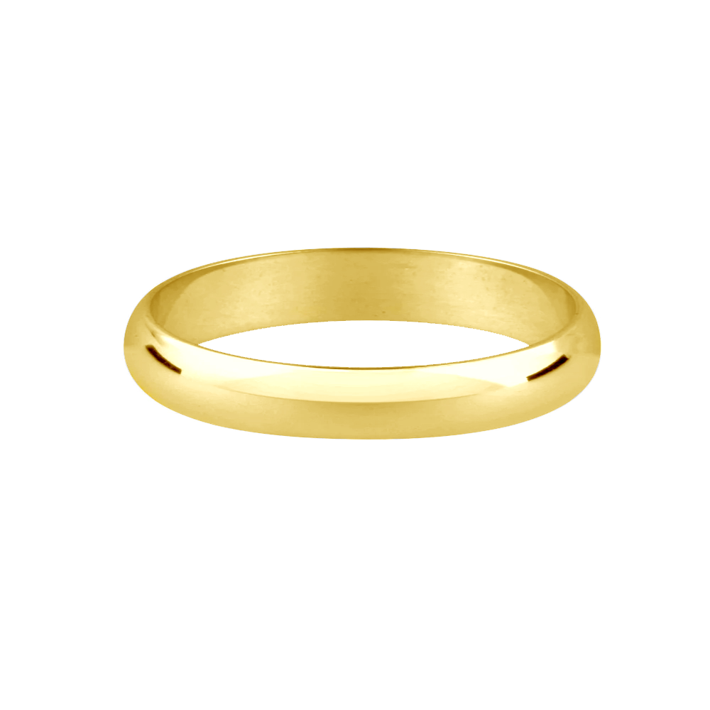 Womens 18ct Yellow Gold D Shape Wedding Band