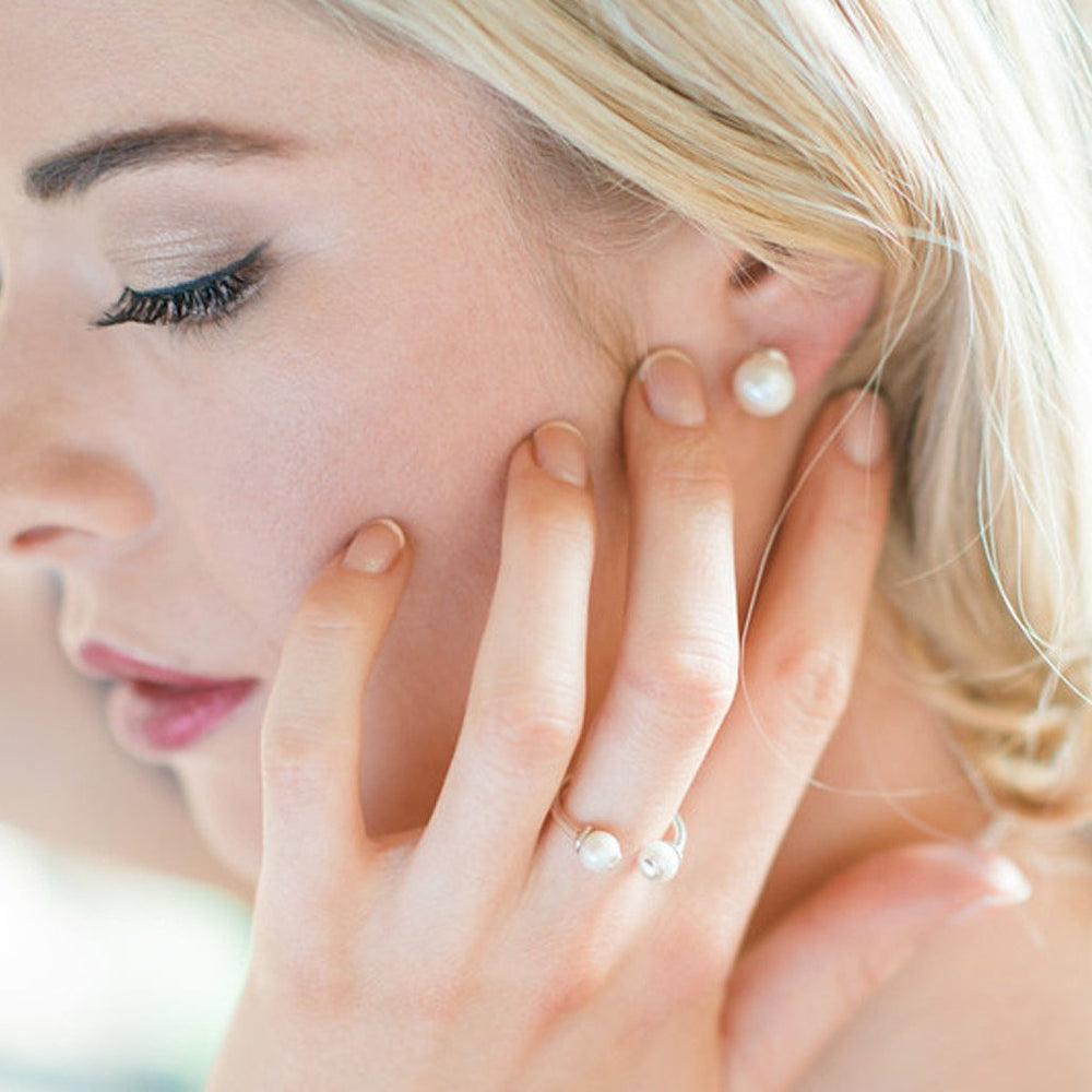 
                  
                    Double Pearl Silver Earrings | Augustine Jewels | Pearl jewelry
                  
                
