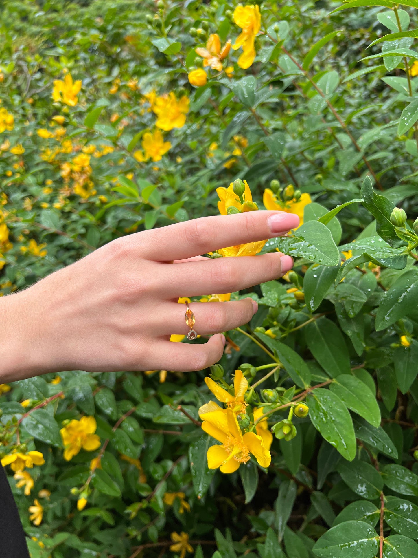 Model wearing Citrine & Diamond Ring