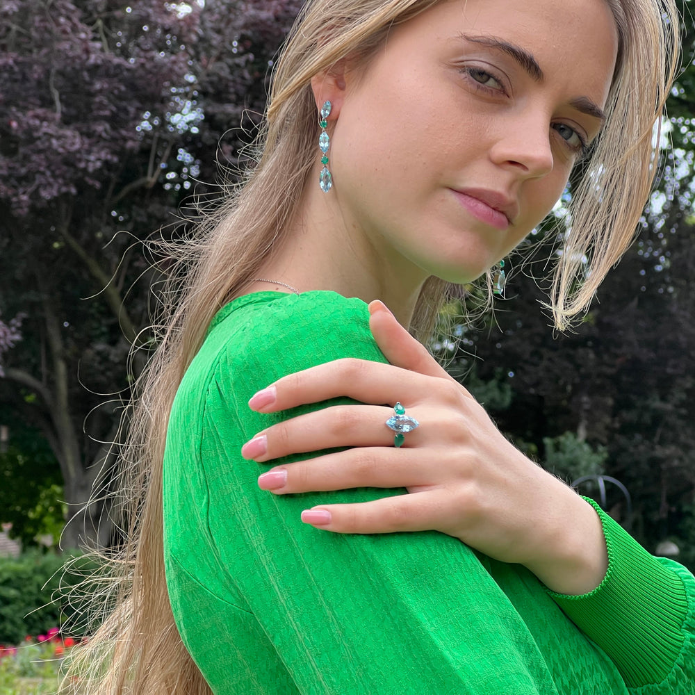 blue topaz and agate ring | Augustine Jewels | English Gardens Collection | Gemstones
