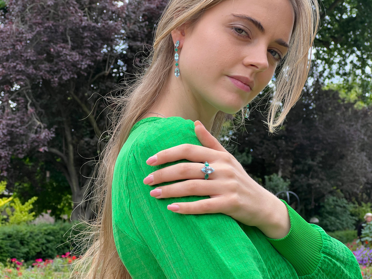 blue topaz and agate ring | Augustine Jewels | English Gardens Collection | Gemstones