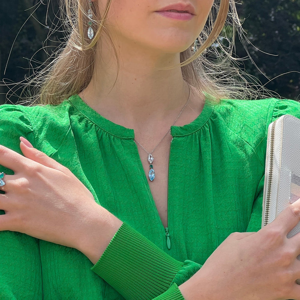 
                  
                    blue and white topaz and agate drop necklace | Augustine Jewels | English Gardens Collection | Gemstone
                  
                