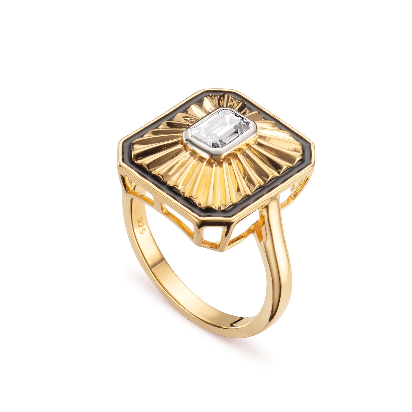 Art Deco Diamond Gold Cocktail Ring - Augustine Jewels