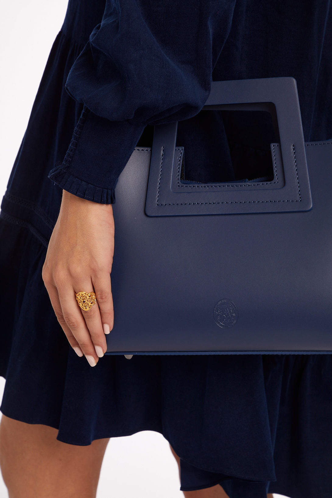 Side View of Navy Blue Bag