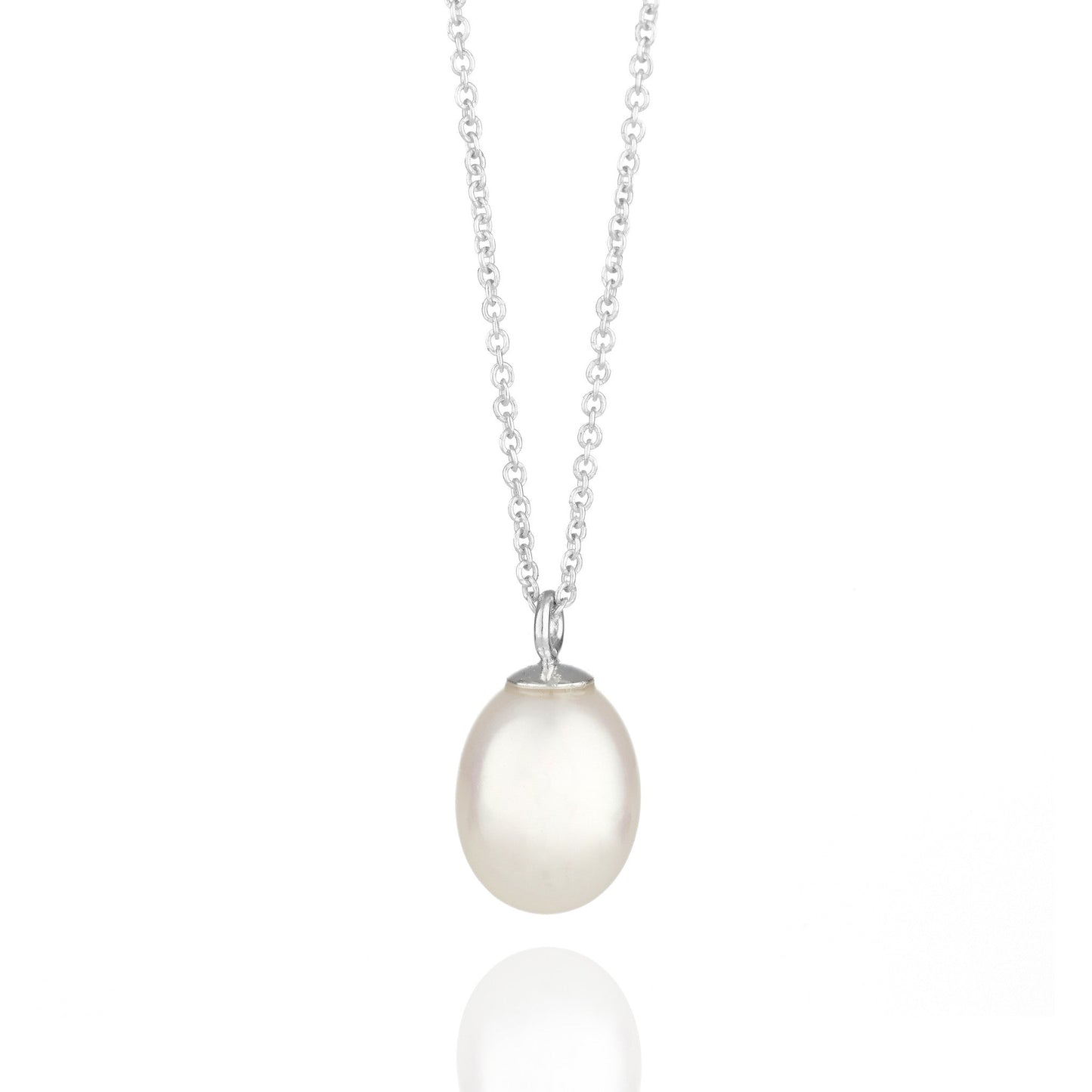 Pearl Drop White Gold Necklace - Augustine Jewels