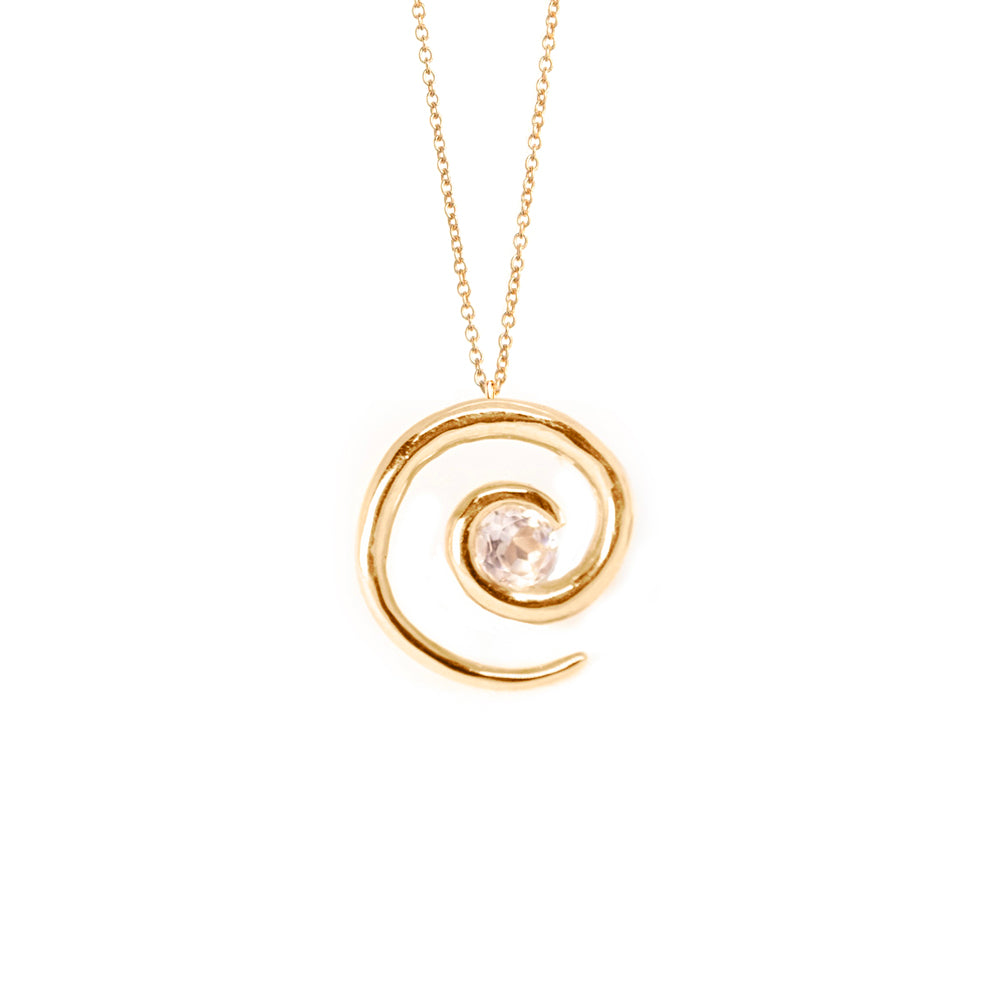 Rose Gold Vermeil Spiral Morganite Necklace - Augustine Jewels