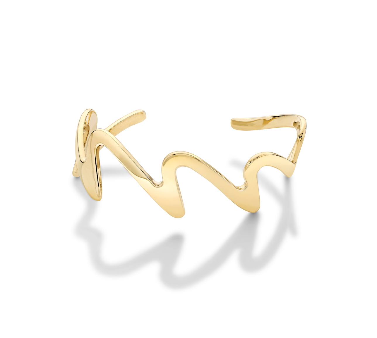 Luxury gold jewelry - 18ct Yellow Gold plated Sterling Silver Wedeln Bangle - Gstaad Collection, Augustine jewelry, Luxury jewelry London.