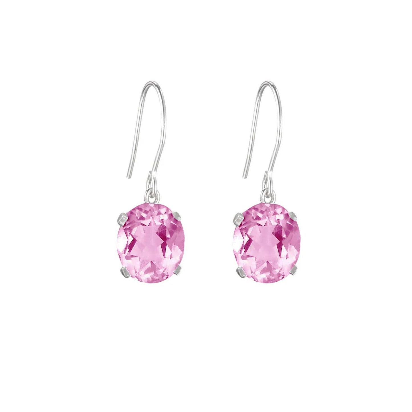 Sterling Silver Pink Topaz Hook Earrings - Augustine Jewels