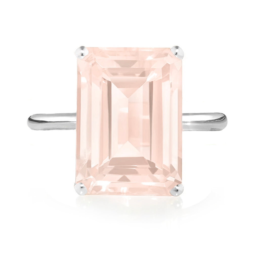 Sterling Silver Rose Quartz Ring - Augustine Jewels