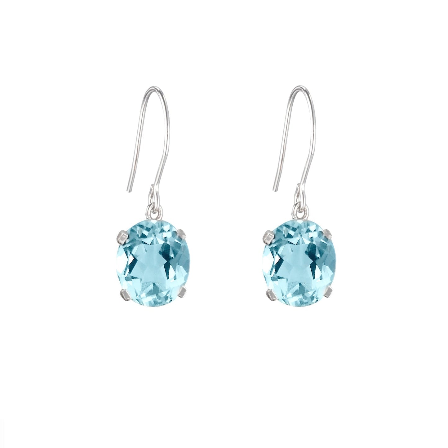 Sterling Silver Sky Blue Topaz Hook Earrings - Augustine Jewels