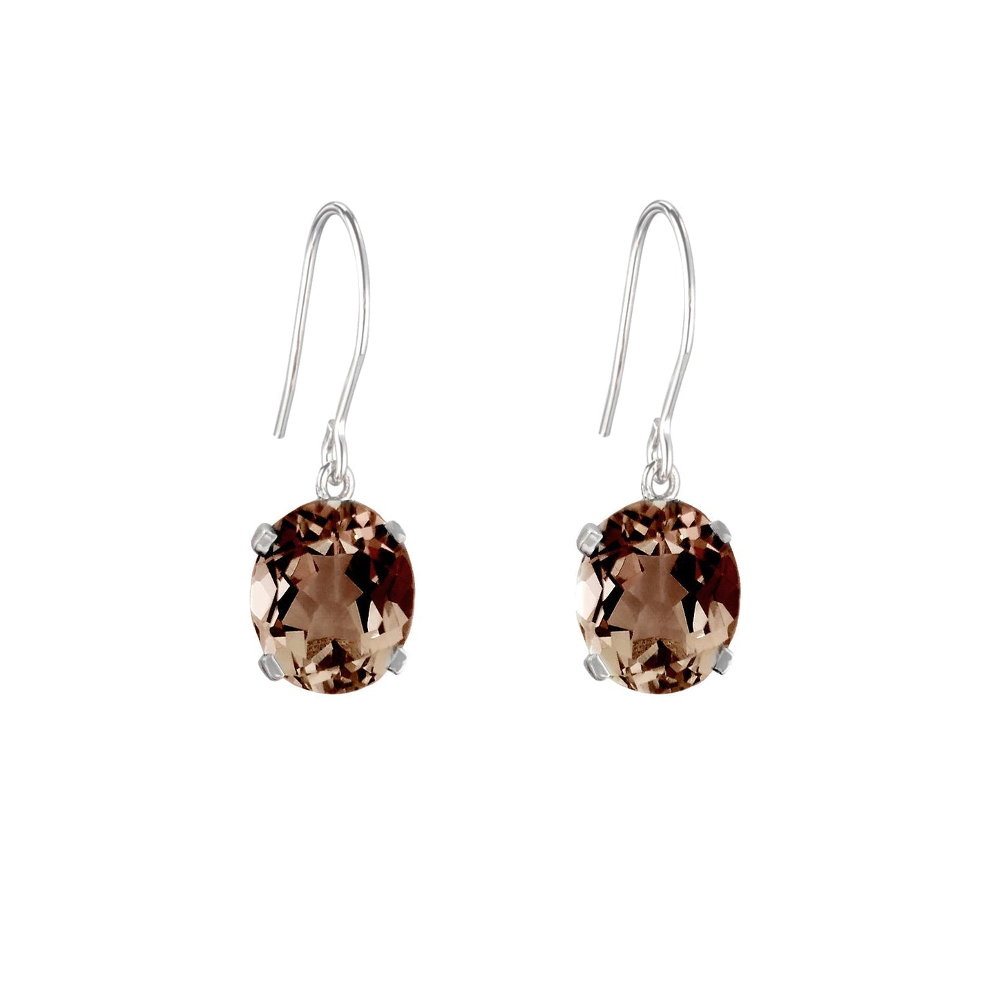 Sterling Silver Smoky Quartz Hook Earrings - Augustine Jewels
