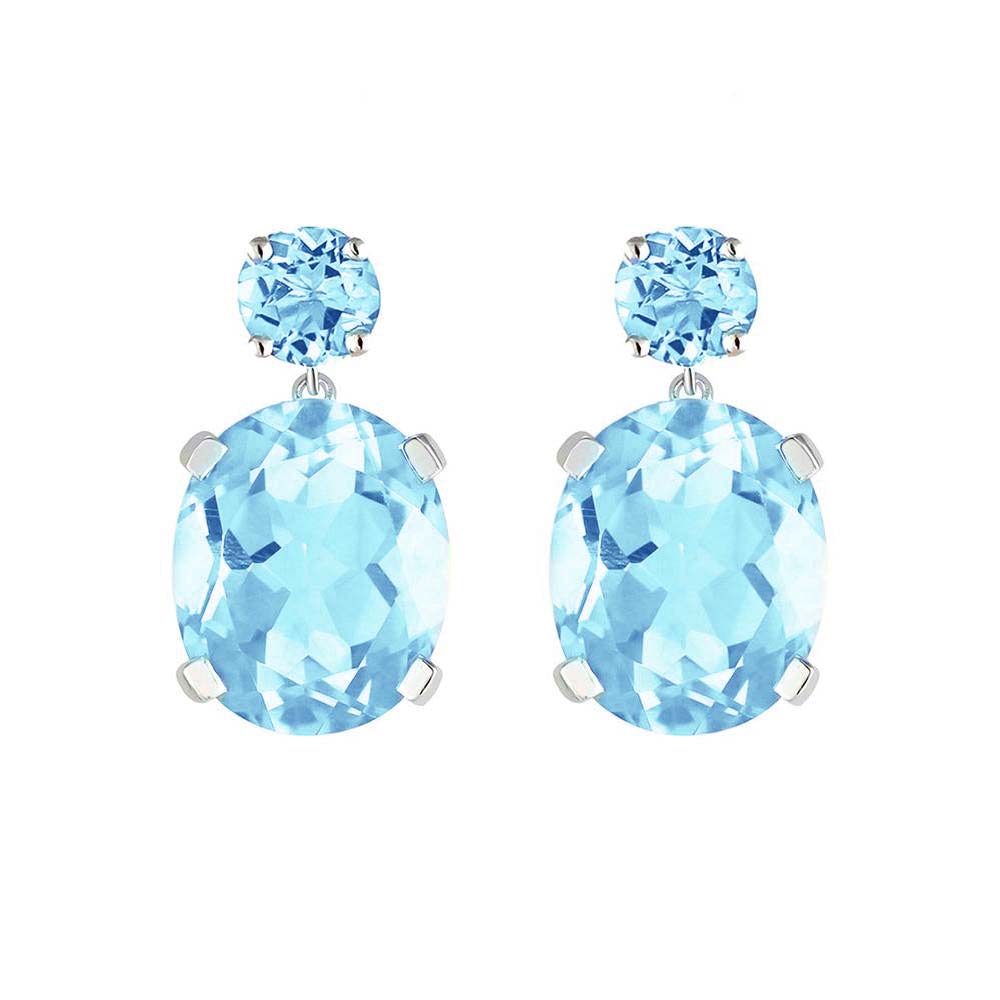 Sterling Silver or White Gold Sky Blue Topaz Drop Earrings - Augustine Jewels