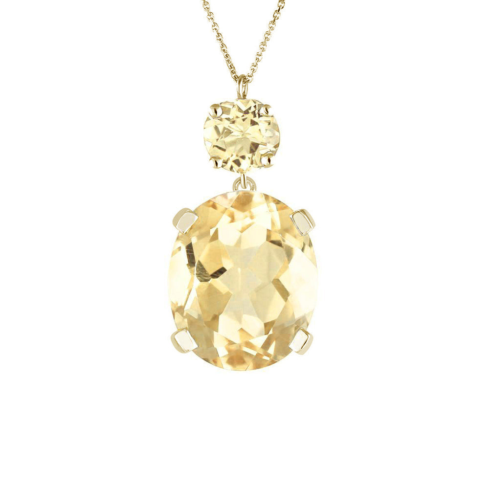 Yellow Gold Citrine Drop Necklace - Augustine Jewels