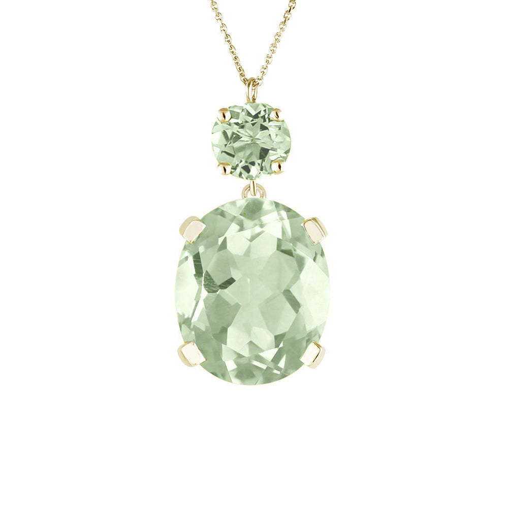 Yellow Gold Green Amethyst Drop Necklace - Augustine Jewels