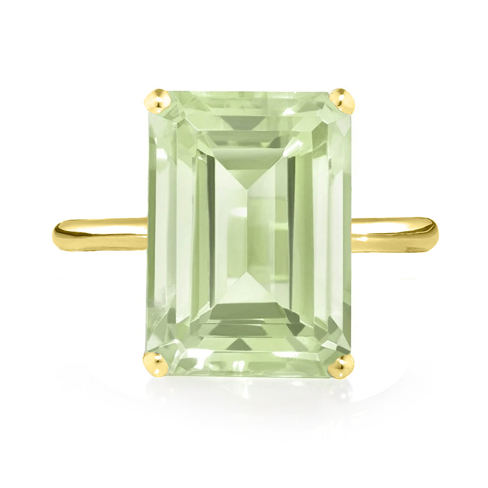 Yellow Gold Green Amethyst Ring - Augustine Jewels