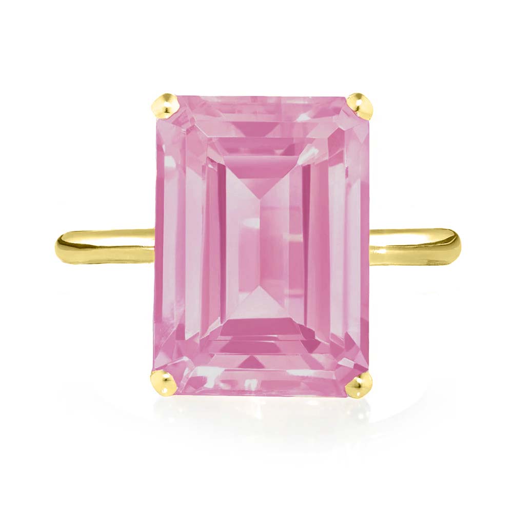 Yellow Gold Pink Topaz Ring - Augustine Jewels
