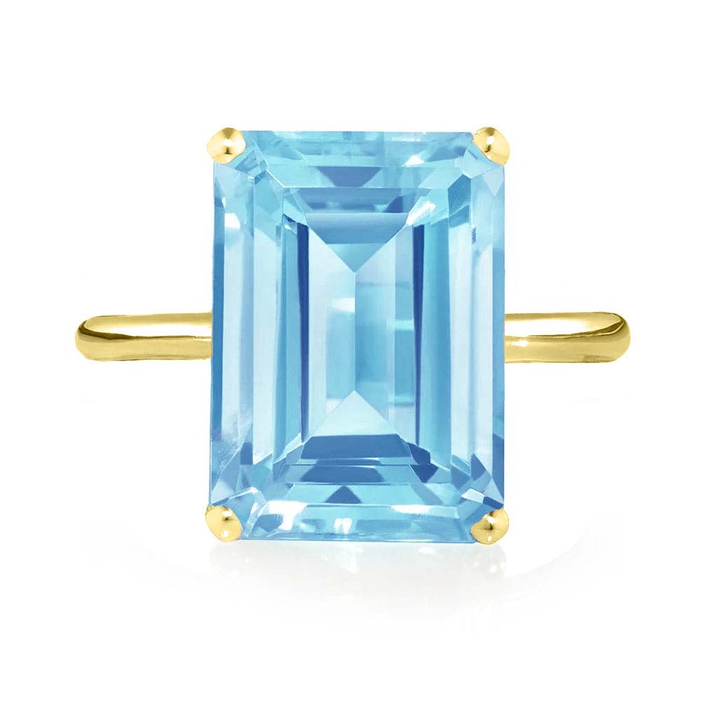 Yellow Gold Sky Blue Topaz Ring - Augustine Jewels