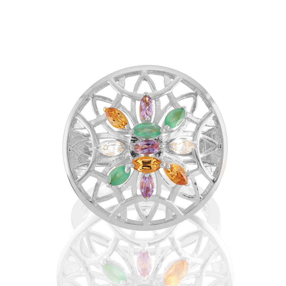 Sterling Silver Colours of Summer Ring