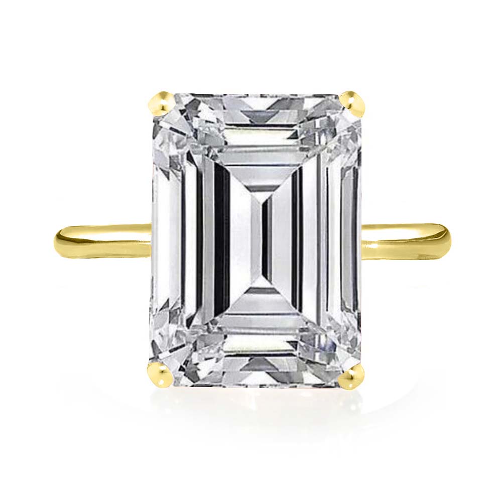 Yellow Gold White Topaz Ring with Yellow Gold band