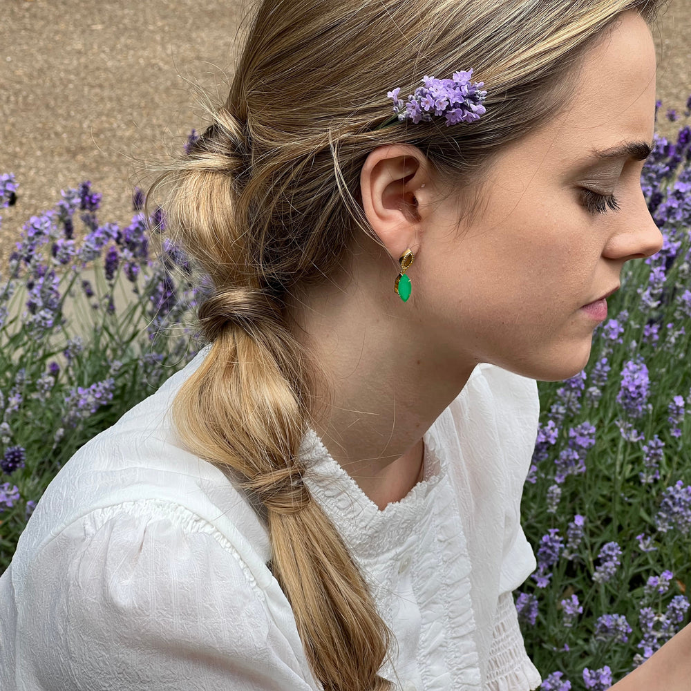 agate and diamond drop earrings | Augustine Jewels | English Gardens Collection | Gemstone