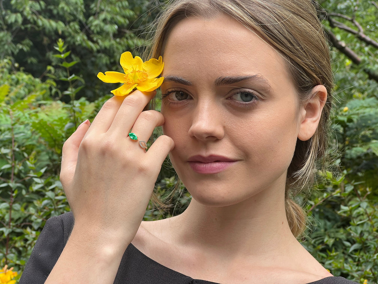 Marquise cut agate and diamond ring | Augustine Jewels | English Gardens Collection | Gemstone