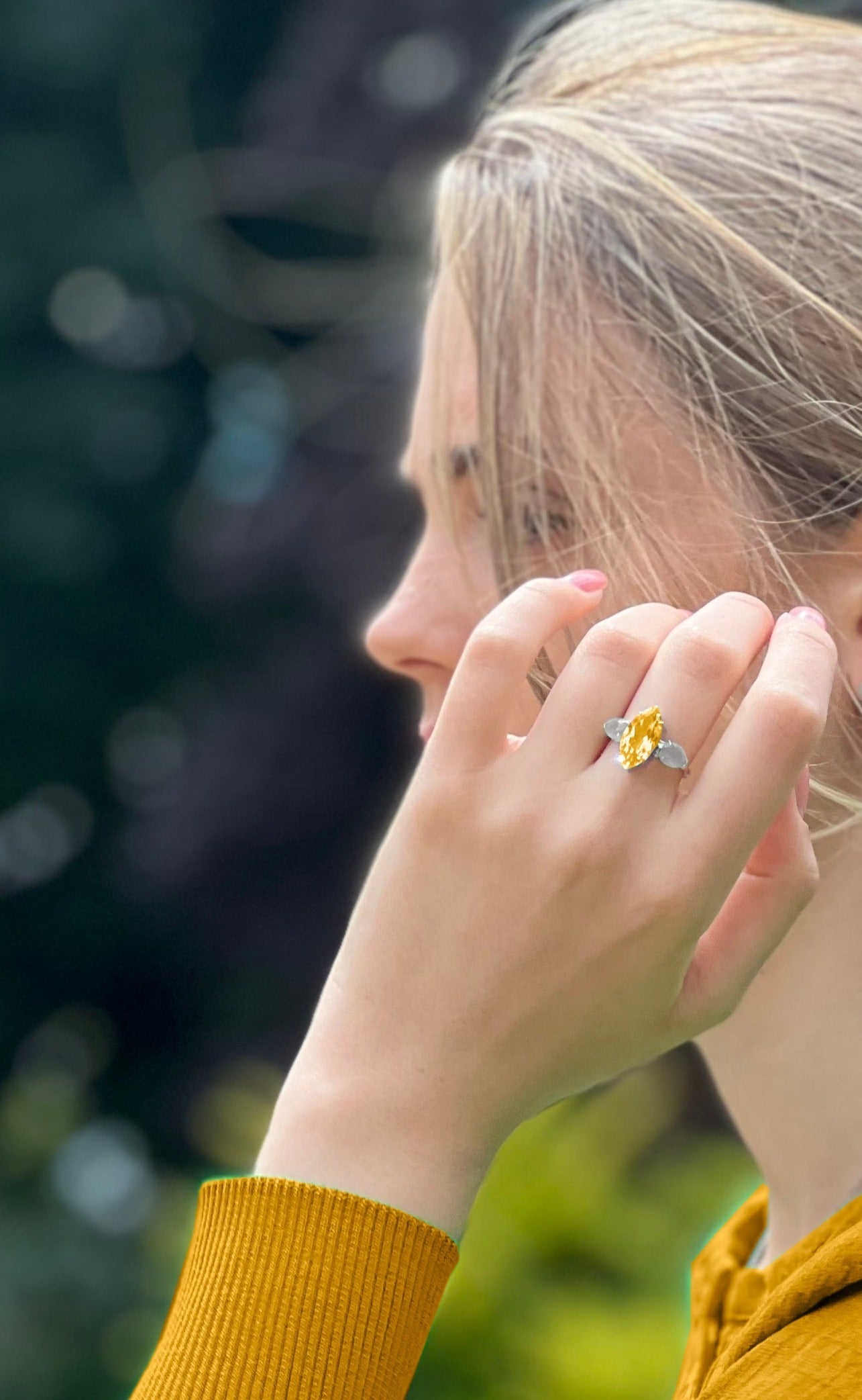 citrine and white topaz ring | Augustine Jewels | English Gardens Collection | Gemstone