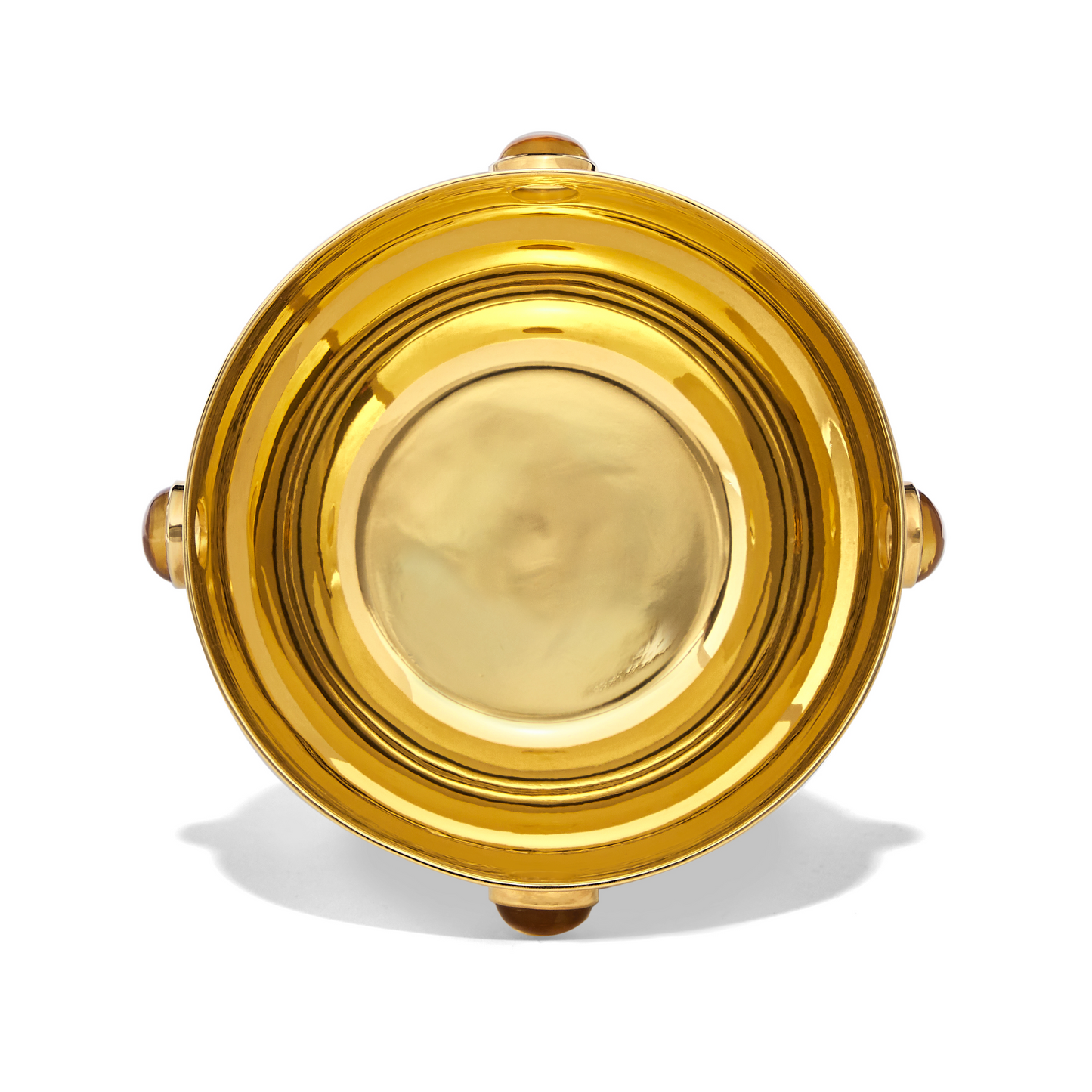 Inside look of Large Gold Plated Citrine Bowl