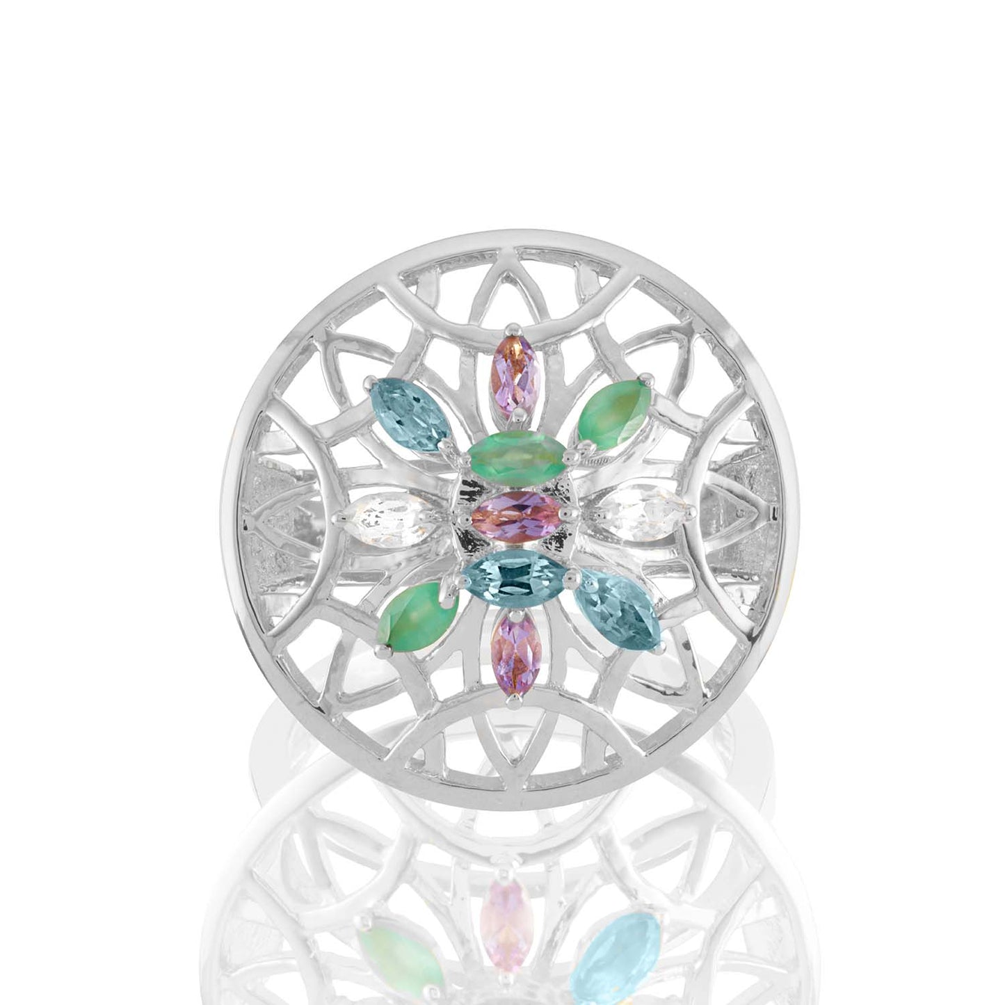 White Gold Colours of Summer Ring