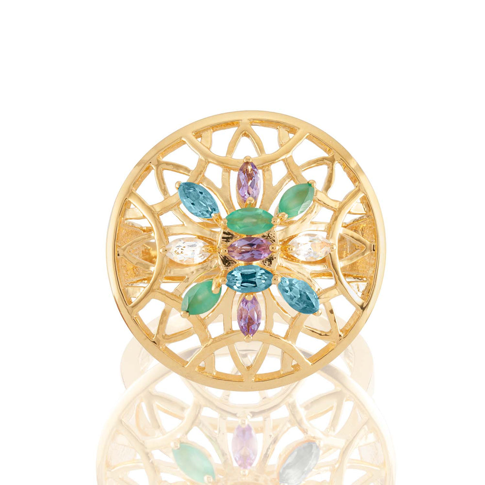 Yellow Gold Plate Colours of Summer Ring